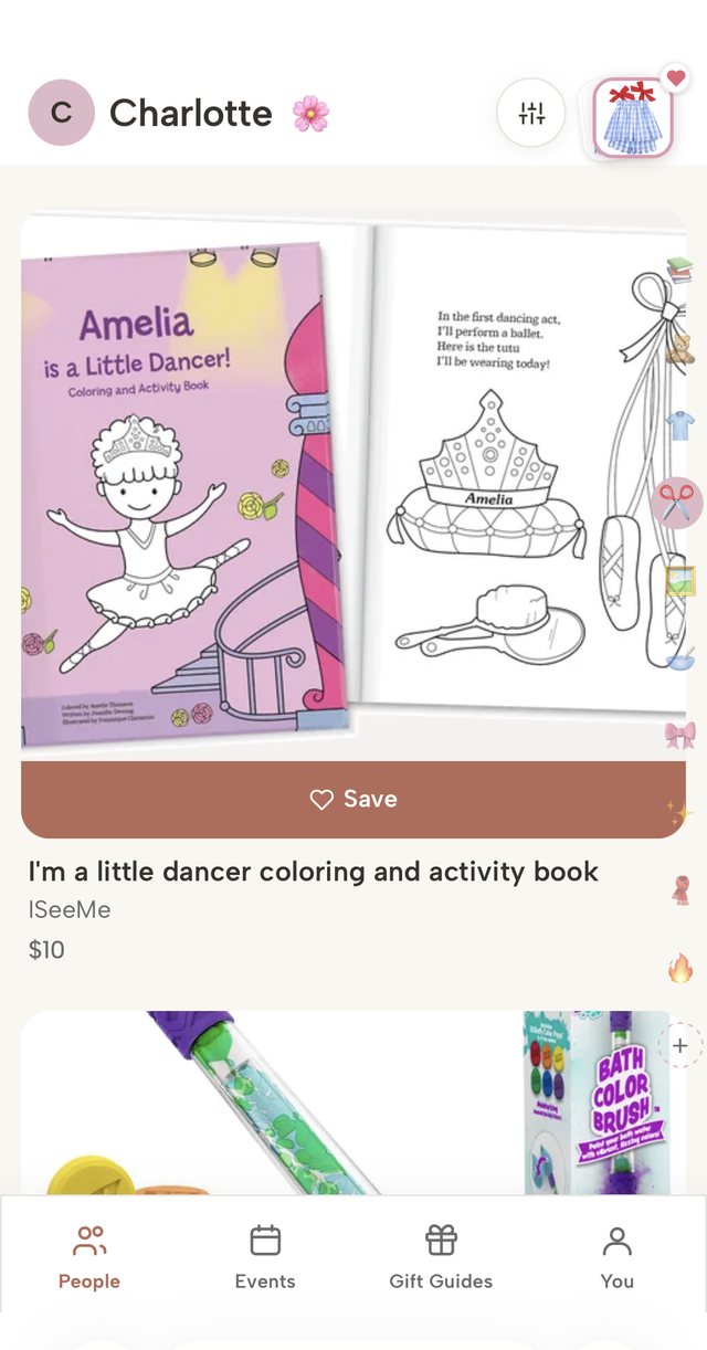 Charlotte's board with a fresh feed of curated gift ideas
